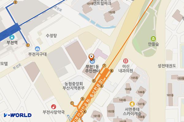 부전1동주민센터 4층 위치 지도 — 부산광역시 부산진구 범전로5번길 13