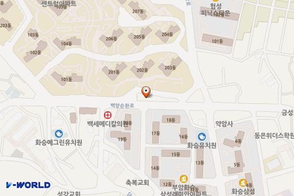 삼성화승분산상가 위치 지도 — 부산광역시 부산진구 백양순환로 89, 화승분산상가 (부암동)