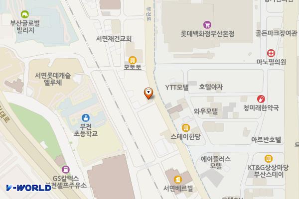 유니크스테이 위치 지도 — 부산광역시 부산진구 부전로 59, 유니크스테이 (부전동)