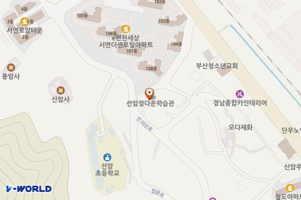 선암정다운학습관 위치 지도 — 부산광역시 부산진구 신암로117번길28-11