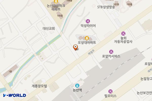 역전 임시노외주차장 위치 지도 — 충청남도 논산시 화지동 24-31