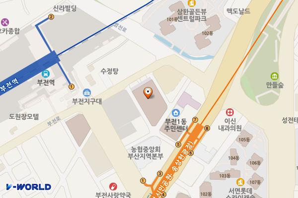 부산전자종합상가 위치 지도 — 부산광역시 부산진구 부전로 196, 부산전자종합상가 (부전동)