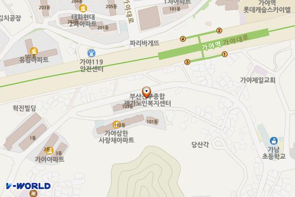 부산진구종합재가노인서비스센터 2층 위치 지도 — 부산광역시 부산진구 엄광로292
