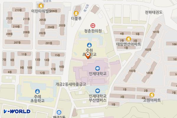 인제대학교 부산백병원 위치 지도 — 부산광역시 부산진구 복지로 75, 인제대학교 부산백병원 (개금동)