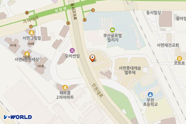부산도시공사 위치 지도 — 부산광역시 부산진구 신천대로 156 (부전동)