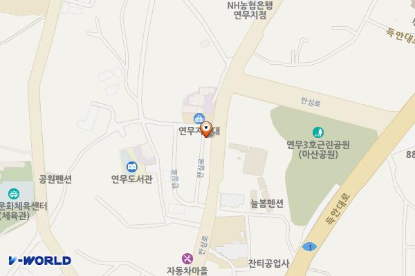 안심2 무료노외주차장 위치 지도 — 충청남도 논산시 연무읍 안심리 76-32