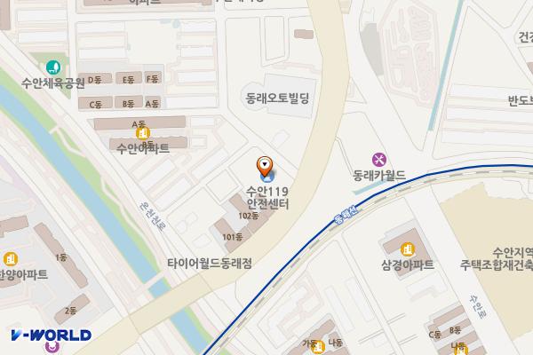 수안119안전센터 위치 지도 — 부산광역시 동래구 명륜로45번길 7