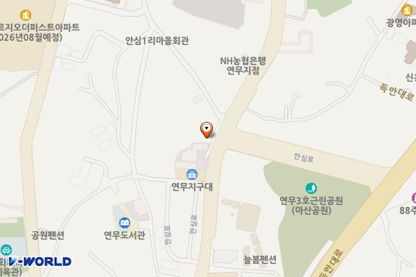 안심1 무료노외주차장 위치 지도 — 충청남도 논산시 연무읍 안심리 76-199