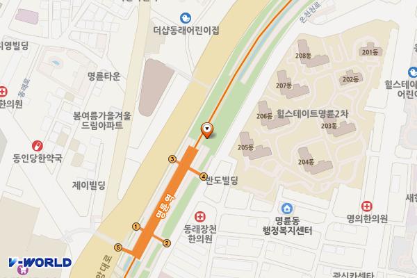 공영주차장 명륜역(공용) 위치 지도 — 부산광역시 동래구 중앙대로 1418 (명륜동)