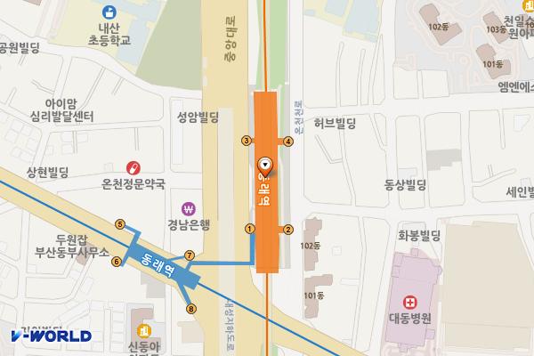 동래역환승센터화장실 위치 지도 — 부산광역시 동래구 중앙대로 1324
