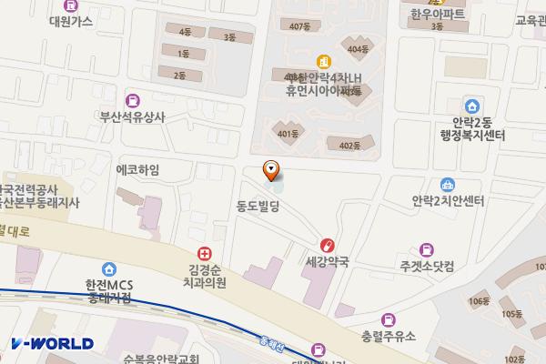 안락누리도서관 위치 지도 — 부산광역시 동래구 명안로10번길 64