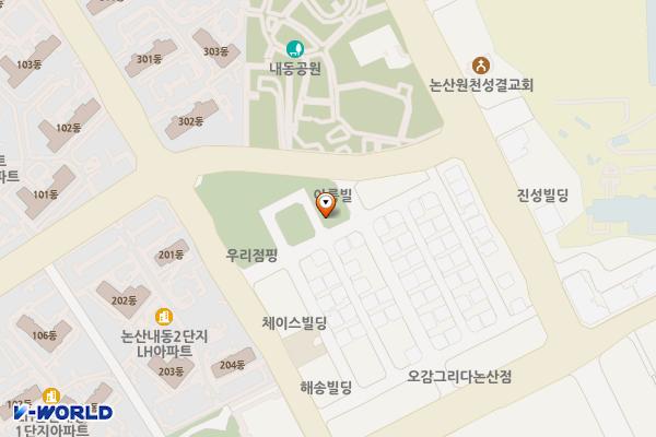 내동 1125번지 임시공영주차장 위치 지도 — 충청남도 논산시 내동 1125