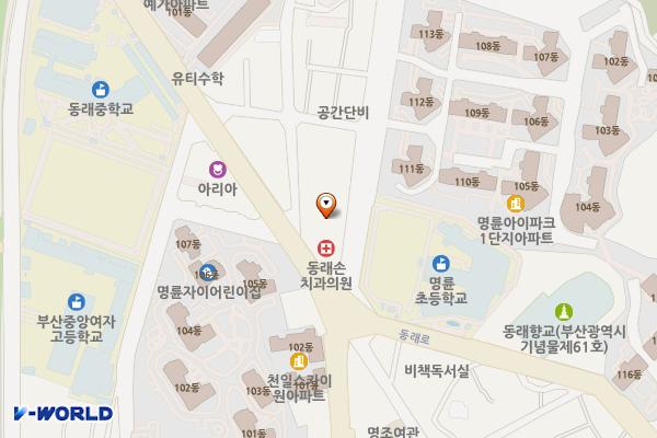 동래우체국 위치 지도 — 부산광역시 동래구 명륜로 169