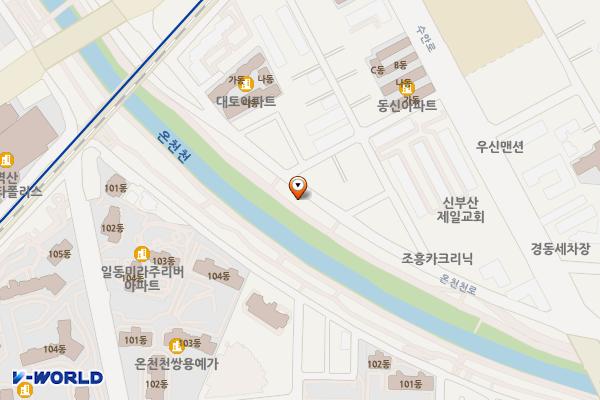 벚꽃화장실 위치 지도 — 부산광역시 동래구 온천천로 288