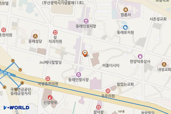 수안인정시장 공중화장실 위치 지도 — 부산광역시 동래구 충렬대로237번가길 28