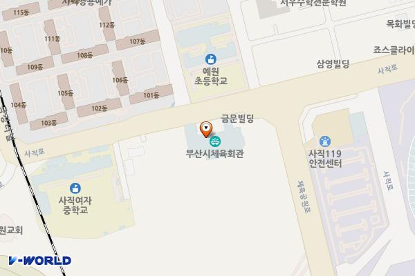 부산시체육회관 위치 지도 — 부산광역시 동래구 사직로 77