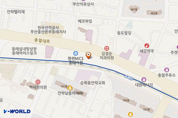 안락대흥주유소 위치 지도 — 부산광역시 동래구 충렬대로 440, 안락동 250-7 (안락동)