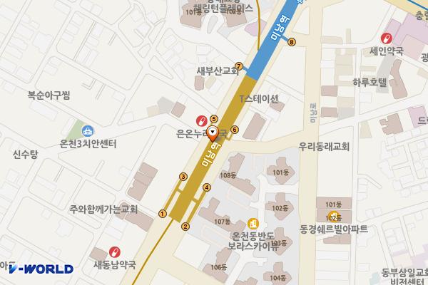 미남 지하철역(1호선) 위치 지도 — 부산광역시 동래구 아시아드대로 지하 232