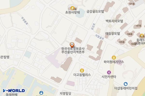 한국국토정보공사 부산울산지역본부 위치 지도 — 부산광역시 동래구 금강로 77