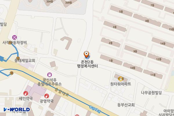 온천제2동 행정복지센터 위치 지도 — 부산광역시 동래구 충렬대로107번길 28