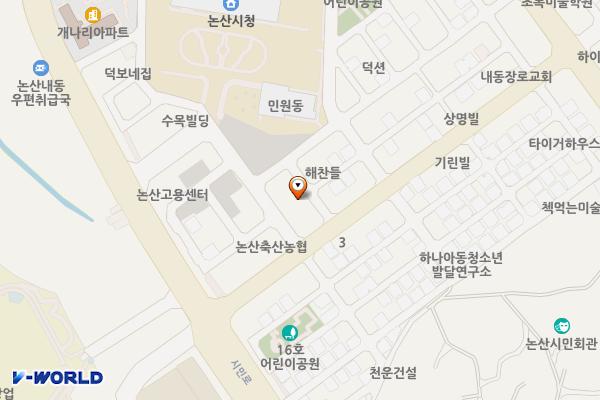 내동 933번지 임시공영주차장 위치 지도 — 충청남도 논산시 내동 933