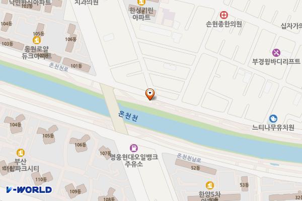카페거리화장실 위치 지도 — 부산광역시 동래구 온천천로 432