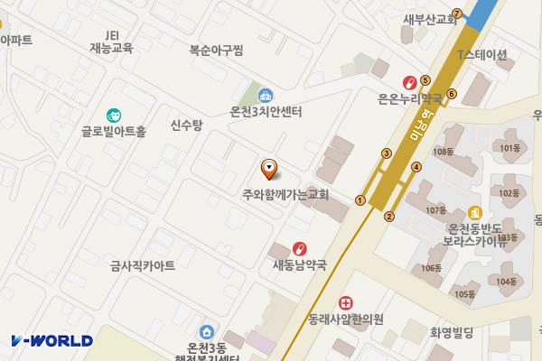 온빛어린이 작은도서관 위치 지도 — 부산광역시 동래구 아시아드대로231번길 21, 온빛 어린이 작은도서관 (온천동)