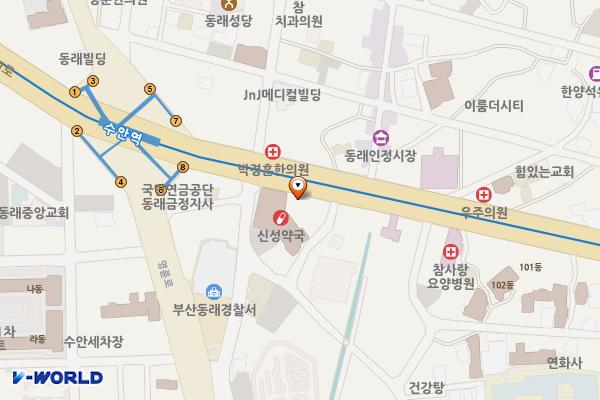 수안동우체국 위치 지도 — 부산광역시 동래구 충렬대로 244-1, 수안동우체국 (수안동)