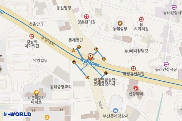 수안 지하철역(4호선) 위치 지도 — 부산광역시 동래구 충렬대로 지하 223