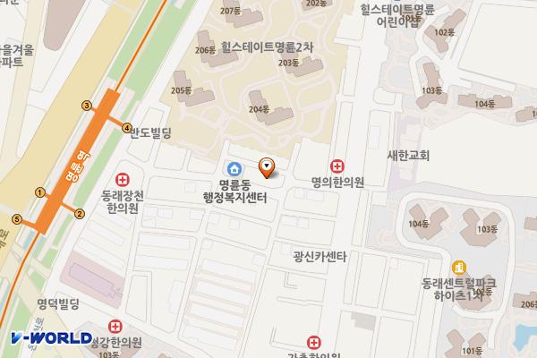 동래구노인복지관 위치 지도 — 부산광역시 동래구 명륜로207번길 18