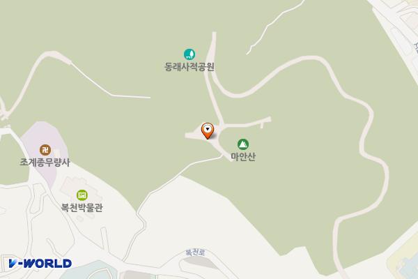 사적공원(상) 공중화장실 위치 지도 — 부산광역시 동래구 칠산동 산 1-1