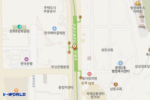 국제금융센터,부산은행 지하철역 위치 지도 — 부산광역시 남구 전포대로 지하 97