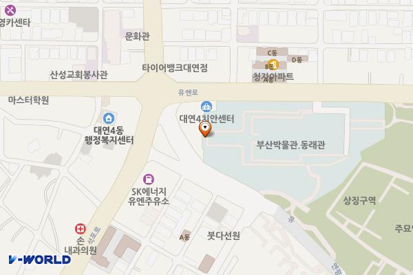 부산시립박물관 제2전시관 위치 지도 — 부산광역시 남구 유엔평화로 63 (대연동, 부산박물관)