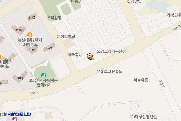 내동 1201번지 임시공영주차장 위치 지도 — 충청남도 논산시 내동 1201