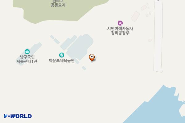 백운포체육공원(인조잔디구장옆) 위치 지도 — 부산광역시 남구 백운포로 104, 백운포체육공원 공중화장실 (용호동)