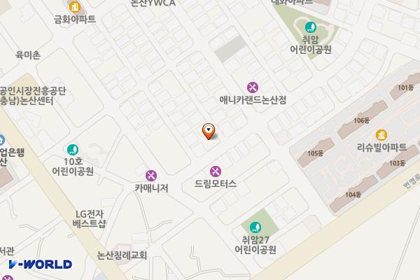 취암동 1063-5번지 임시공영주차장 위치 지도 — 충청남도 논산시 취암동 1063-5
