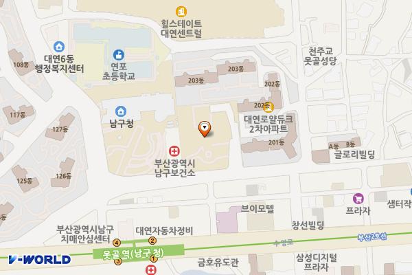 남부교육지원청 위치 지도 — 부산광역시 남구 못골로 29