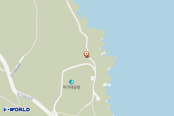 이기대공원(공룡발자국 앞) 위치 지도 — 부산광역시 남구 이기대공원로 105-15, 이기대공원공룡발자국 공중화장실 (용호동)[*미고시]