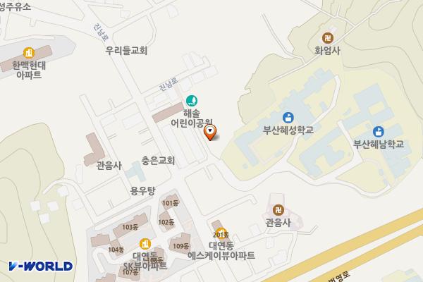 해솔어린이공원 위치 지도 — 부산광역시 남구 진남로166번길 15 (문현동)