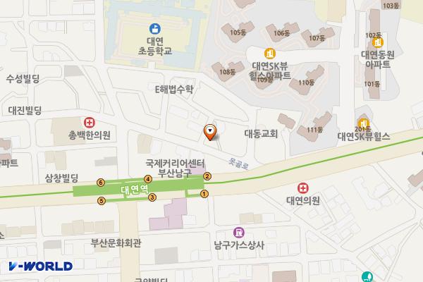 부산대연우체국(1층) 위치 지도 — 부산광역시 남구 못골로 97 (대연동, 부산대연우체국)