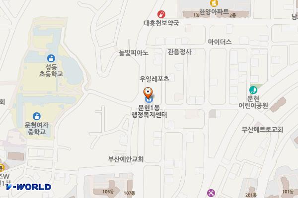 문현1동 행정복지센터 위치 지도 — 부산광역시 남구 고동골로60번길 1