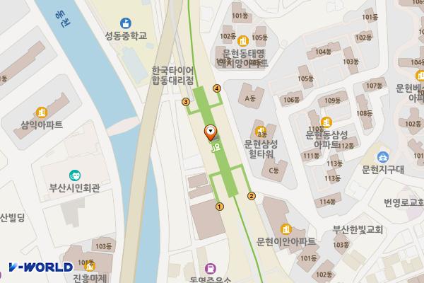 문현 지하철역 위치 지도 — 부산광역시 남구 전포대로 지하 17