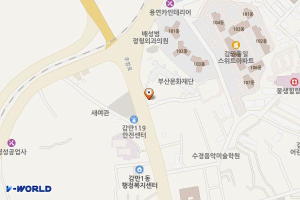 부산감만동우체국(1층) 위치 지도 — 부산광역시 남구 우암로 84