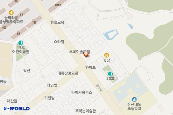 내동 626번지 임시공영주차장 위치 지도 — 충청남도 논산시 내동 626
