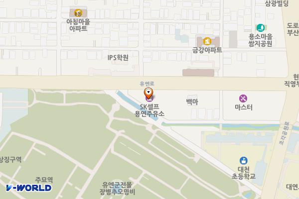 광안대교주유소(구 용연주유소) 위치 지도 — 부산광역시 남구 유엔로 202 (대연동, 용연주유소)