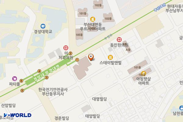 대연지구대 공중화장실 위치 지도 — 부산광역시 남구 수영로 328 (대연동, 부산남부경찰서 대연지구대)