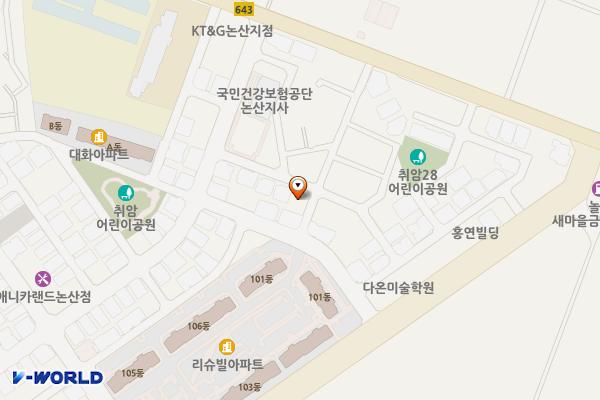 취암동 1074-12번지 임시공영주차장 위치 지도 — 충청남도 논산시 취암동 1074-12