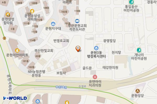 문현노인복지관 위치 지도 — 부산광역시 남구 고동골로 11(문현동)