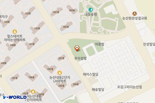 내동 1118번지 임시공영주차장 위치 지도 — 충청남도 논산시 내동 1118
