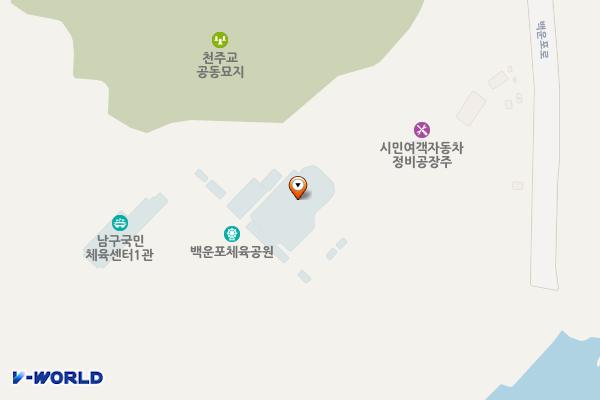 남구실내빙상장 위치 지도 — 부산광역시 남구 백운포로 106 (용호동)